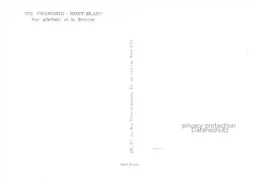 AK / Ansichtskarte  Chamonix_74_Haute-Savoie Mont Blanc Vue generale et le Brevent 