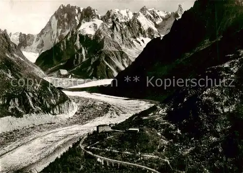 AK / Ansichtskarte  Mont-Blanc__4807m_74_Haute-Savoie Le Montenvers la Mer de Glace et les Grandes Jorasses 