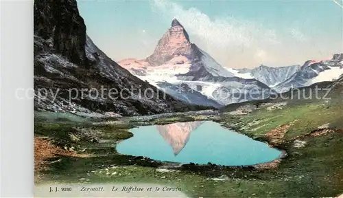 AK / Ansichtskarte  Zermatt_VS Le Riffelsee et le Cervin Zermatt_VS