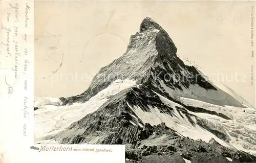 AK / Ansichtskarte  Matterhorn_Mont_Cervin_4478m_VS Blick vom Hoernli 