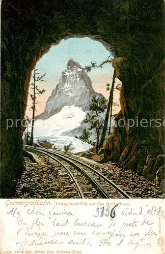 AK / Ansichtskarte  Gornergratbahn_VS Tunnelausblick auf das Matterhorn 