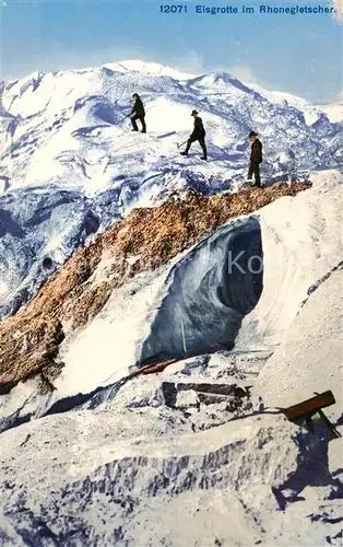 AK / Ansichtskarte  Rhonegletscher_Glacier_du_Rhone_VS Eisgrotte im Rhonegletscher 