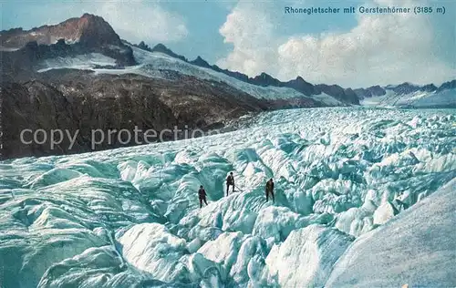 AK / Ansichtskarte  Rhonegletscher_Glacier_du_Rhone_VS mit Gerstenhoerner 