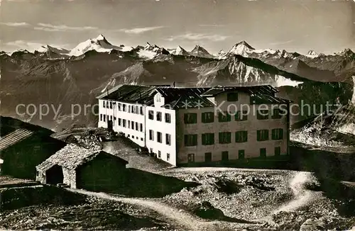 AK / Ansichtskarte  Gemmipass_2322m_VS Hotel Wildstrubel mit Weisshorn Rothorn Gabelhorn Matterhorn Dt Blanche 
