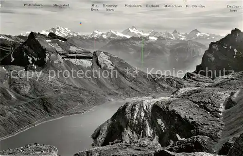 AK / Ansichtskarte  Felsenhorn und Rote Kumme mit Walliseralpen Gemmipasshoehe und Daubensee Felsenhorn