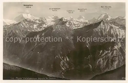 AK / Ansichtskarte  Gemmi_VS Les Alpes Valaisannes depuis la Gemmi 