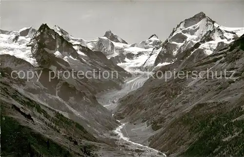 AK / Ansichtskarte  Zinal_VS vue du chemin de lHotel Weisshorn Besso Gabelhorn Cervin Dt Blanche Zinal_VS