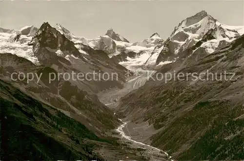 AK / Ansichtskarte  Zinal_VS vue du chemin de lHotel Weisshorn mit Besso Gabelhorn Dent Blanche Zinal_VS