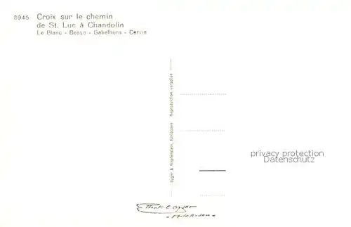 AK / Ansichtskarte  St_Luc_VS Croix sur le chemin de St Luc a Chandolin Le Blanc Besso Gabelhorn Cervin 