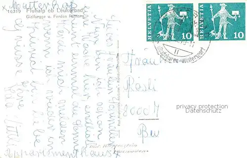 AK / Ansichtskarte  Fluhalp_Leukerbad_VS Gitzifurgge und Ferden Rothorn 