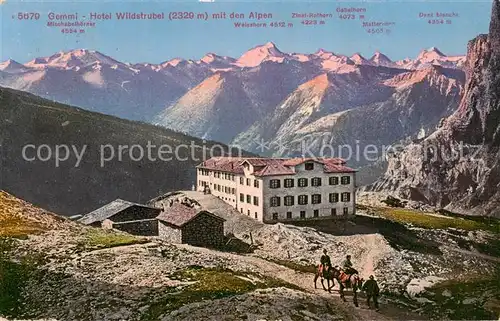 AK / Ansichtskarte  Gemmi_VS Hotel Wildstrubel mit den Alpen 