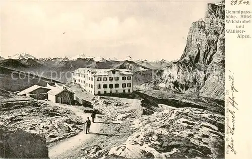 AK / Ansichtskarte  Gemmipass_2322m_VS Hotel Wildstrubel und Walliser Alpen 
