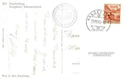 AK / Ansichtskarte  Kandersteg_BE Berghotel Schwarenbach Kandersteg_BE