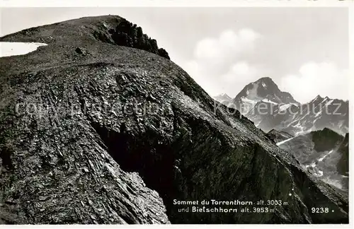 AK / Ansichtskarte  Torrenthorn_2998m_VS mit Bietschhorn 