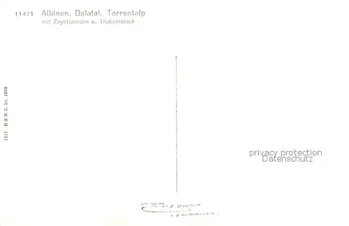 AK / Ansichtskarte  Albinen_VS Dalatal Torrentalp mit Zayettazhorn und Trubelnstock Albinen_VS