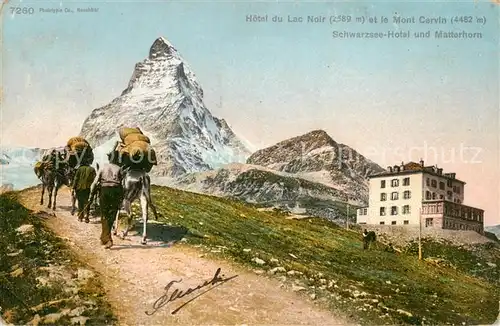 AK / Ansichtskarte  Zermatt_VS Hotel du Lac Noir et le Mont Cervin Zermatt_VS