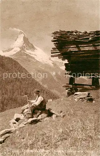 AK / Ansichtskarte  Zermatt_VS Chalet a Findelen et le Cervin Zermatt_VS