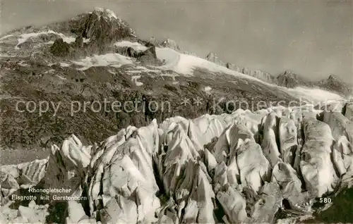 AK / Ansichtskarte  Rhonegletscher_Glacier_du_Rhone_VS Eisgrotte mit Gerstenhorn 