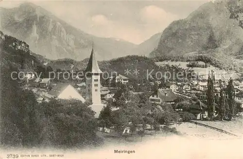 AK / Ansichtskarte  Meiringen_BE Panorama mit Kirche Meiringen BE