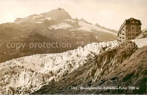 AK / Ansichtskarte Rhonegletscher_Glacier_du_Rhone_VS Belvedere Furka 