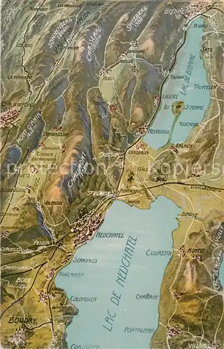 AK / Ansichtskarte Neuchatel_NE Lac de Neuchatel et Lac de Bienne Panoramakarte Neuchatel NE