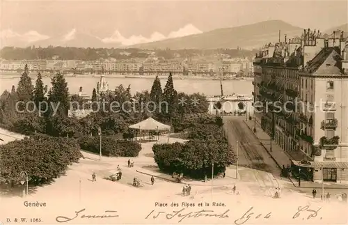 AK / Ansichtskarte Geneve_GE Place des Alpes et la Rade Geneve_GE