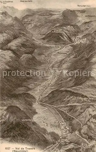 AK / Ansichtskarte Neuchatel_NE Val Travers Panoramakarte Neuchatel NE
