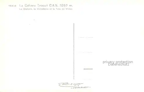 AK / Ansichtskarte Cabane_Tracuit_Col_de_Tracuit_3250m_VS Le Bishorn le Weisshorn et la Tete de Millon 