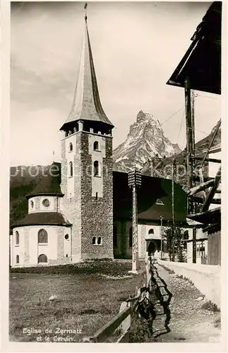 AK / Ansichtskarte Zermatt_VS Eglise et le Cervin Zermatt_VS