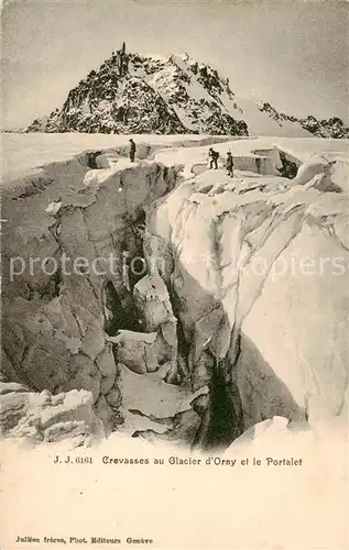 AK / Ansichtskarte Orny_Rhone_VS Crevasses au Glacier dOrny et le Portalet 