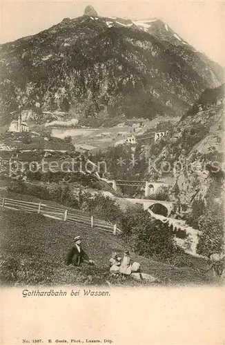 AK / Ansichtskarte Gotthardbahn bei Wassen Panorama Gotthardbahn