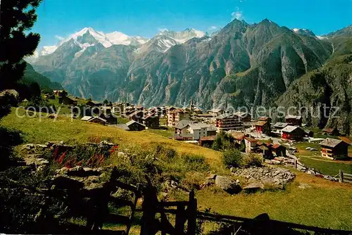 AK / Ansichtskarte Graechen_VS mit Weisshorn Brunegghorn und Bishorn Graechen_VS