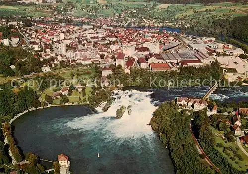 AK / Ansichtskarte Neuhausen_SH Fliegeraufnahme mit Wasserfall Neuhausen SH