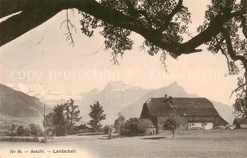AK / Ansichtskarte Aeschi_BE Landschaft Bauernhof Alpen Aeschi_BE