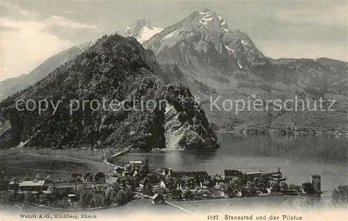 AK / Ansichtskarte Stansstad Panorama Vierwaldstaettersee und Pilatus Stansstad