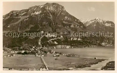 AK / Ansichtskarte Brunnen_SZ Panorama Blick gegen Frohnalpstock Schwyzer Alpen Brunnen_SZ