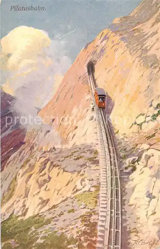 AK / Ansichtskarte Pilatus_NW Pilatusbahn Wanderer Postkarte Serie No. 1 3 Vierwaldstaetter See Kuenstlerkarte 