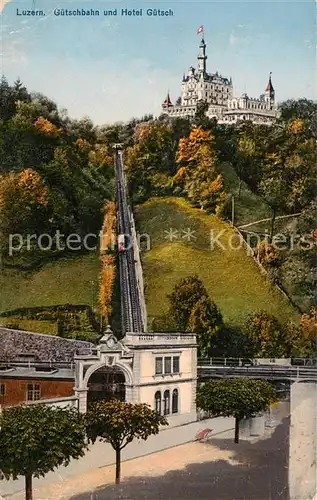 AK / Ansichtskarte Luzern__LU Guetschbahn und Hotel Guetsch 