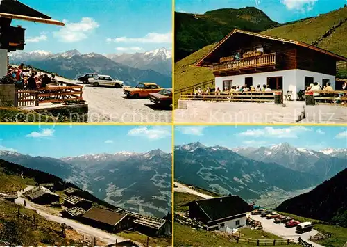 AK / Ansichtskarte 73816516 Zellberg_Tirol_AT Jausenstation Hirschbichl Alm Terrasse Panorama 