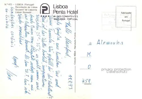 AK / Ansichtskarte  Lisboa Recordacilo Lisboa Penta Hotel Lisboa