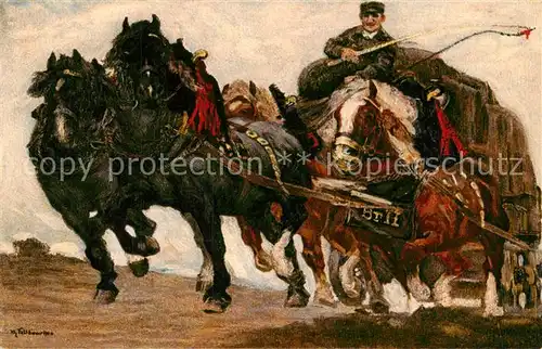 AK / Ansichtskarte Winterthur__ZH Pferdegespann der Haldengut Brauerei 