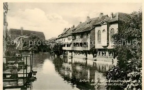 AK / Ansichtskarte  Erfurt Blick auf Schlosserbruecke und Barfuesser Kirche Erfurt