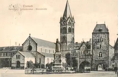 AK / Ansichtskarte  Eisenach Karlsplatz Lutherdenkmal Nikolaikirche 