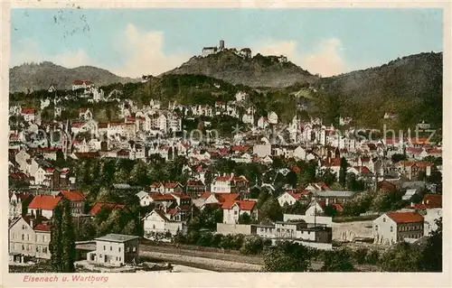 AK / Ansichtskarte  Eisenach Stadtblick mit Wartburg 