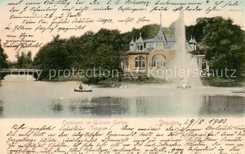 AK / Ansichtskarte  Dresden_Elbe Carolasee im Grossen Garten 