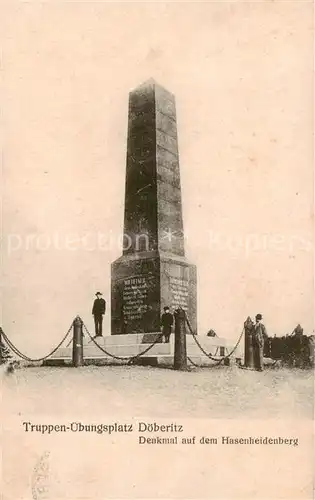 AK / Ansichtskarte 73816632 Doeberitz_Truppenuebungsplatz Denkmal auf dem Hasenheidenberg Feldpost Doeberitz