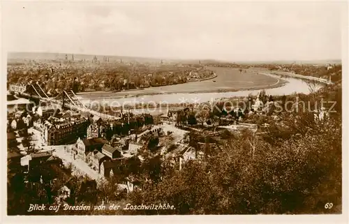 AK / Ansichtskarte  Dresden_Elbe Blick von der Loschwitzhoehe 