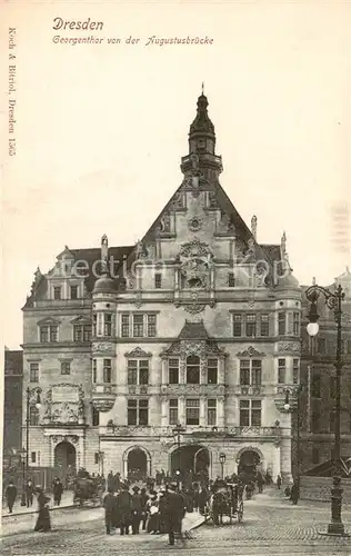 AK / Ansichtskarte  Dresden_Elbe Georgenthor von der Augustusbruecke 