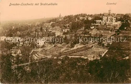 AK / Ansichtskarte  Loschwitz_Dresden_Elbe Panorama mit Drahtseilbahn und Luisenhof 