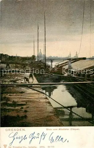 AK / Ansichtskarte  Dresden_Elbe Blick vom Altstaedter Elbquai 